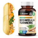 BIO KRAUTER Supliment Turmeric cu capsule de extract Boswellia - 2000 mg Blend - 100 Conte - Vegan Boswellia Turmeric (Curcumin) - Formula w/Black Pepper