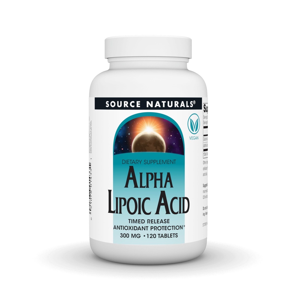 Sursa Naturals Alpha Acid lipoic, timp eliberat de protecție antioxidant * - 120 timp comprimate de eliberare