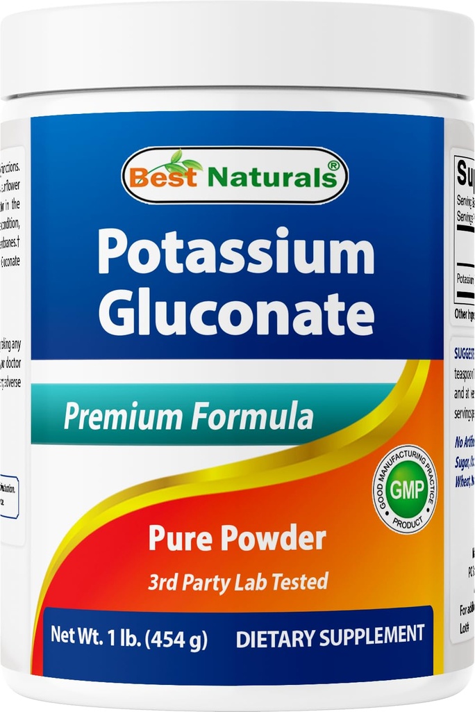 Cele mai bune naturale Gluconat de potasiu 1lb pulbere (1 LB (Pachet de 1)
