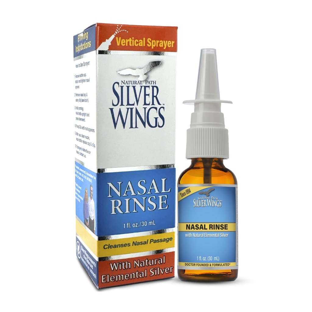 Natural Path Aripi de Aripi de Argint Sinus Relief Natural Silver Nasal Spray - 50ppm - 1 oz