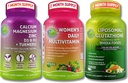 Femeie: Multivitamine, Calciu si Liposomal Glutatione Trio - Calciu pe bază de plante, Magneziu, Zinc, D3, K2 & Turmeric + Femei