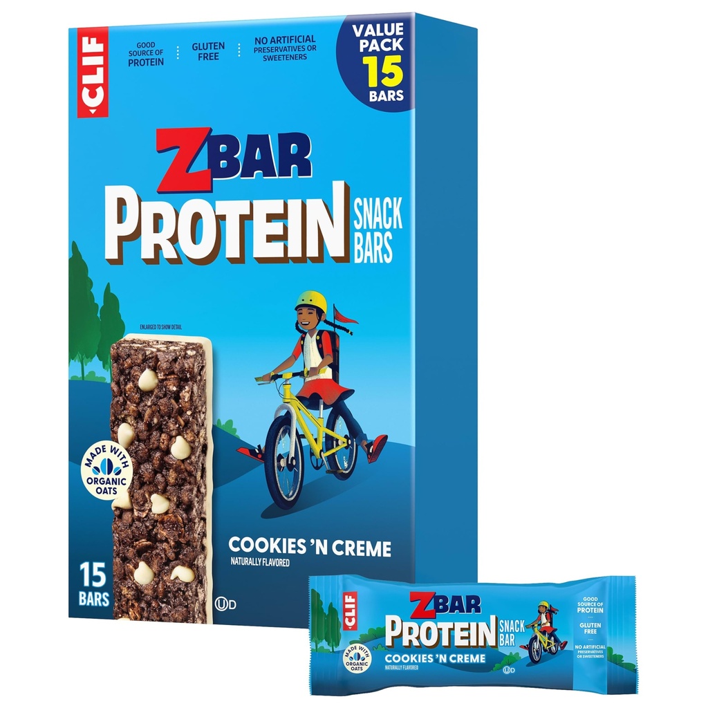 Proteină Zbar - cookie-uri 'N Cremă - Snack Baruri Crispy - Made with Organic Oats - Non-GMO - 5g Proteine - gluten gratuit de proteine Baruri (15 ambalaj)