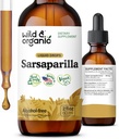 Sarsaparilla salbatice si organice picături rădăcină - detoxifiere picături de curăţare - Sarsaparilla pulbere pe bază de tinctură - Vegan, zahăr şi alcool lichid gratuit supliment - 2 fl oz