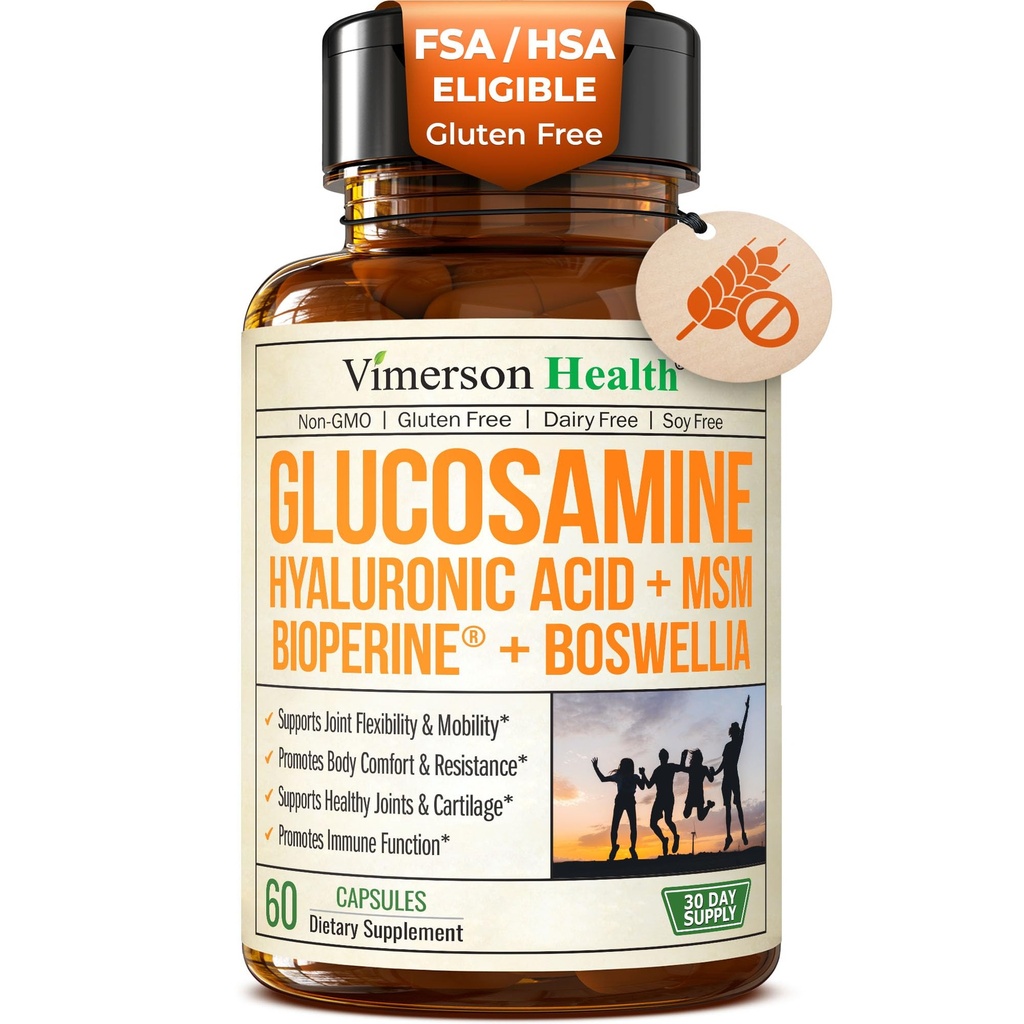 Glucosamine sulfate cu acid hialuronic, Boswellia, Black Pepper & MSM Supliment 