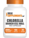 BulkSupplements.com Capsule Chlorella - Perete de celule rupte, supliment Chlorella - Superfood Supliment, Vegan & Gluten gratuit, 5 capsule per Serving, 150 Conte (Pachet de 1)