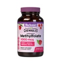 Bluebonnet EarthSweet Methylfolate 1000 mcg Celular Active Coenzime 5-MTHF L Folate Supliment - Prenatal & Energy Support - Non-GMO, Vegan, Gluten-Free - Zmeură - 90 comprimate masticabile