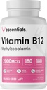 Vitamina B12 2000mcg - metilcobalamină, esenţiale (180 Servings, 180 capsule)