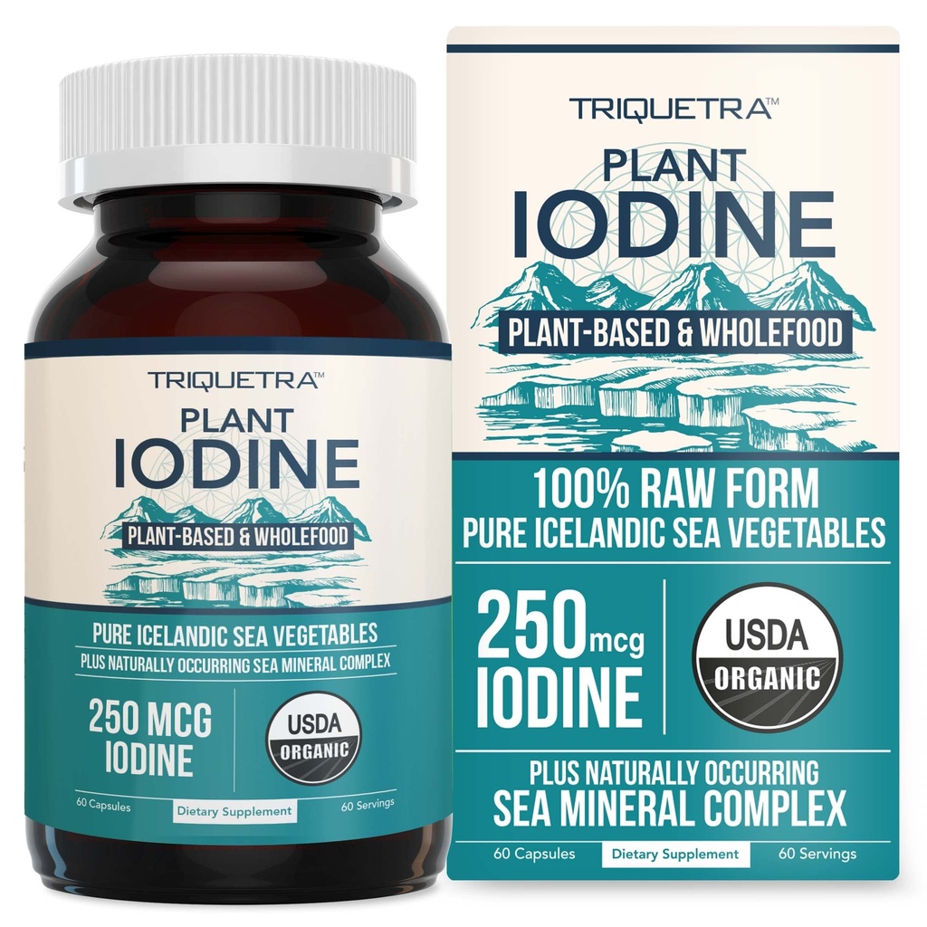 Iod organic Supliment de la Sea Vegetale Complex, Whole Food & Raw Form - Iod Plus Trace Complex Mineral 