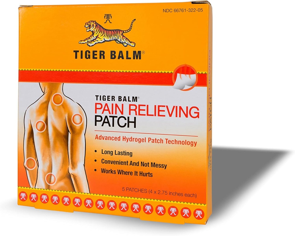 Tiger Balm Pain Relieving Patch, 5 Conte