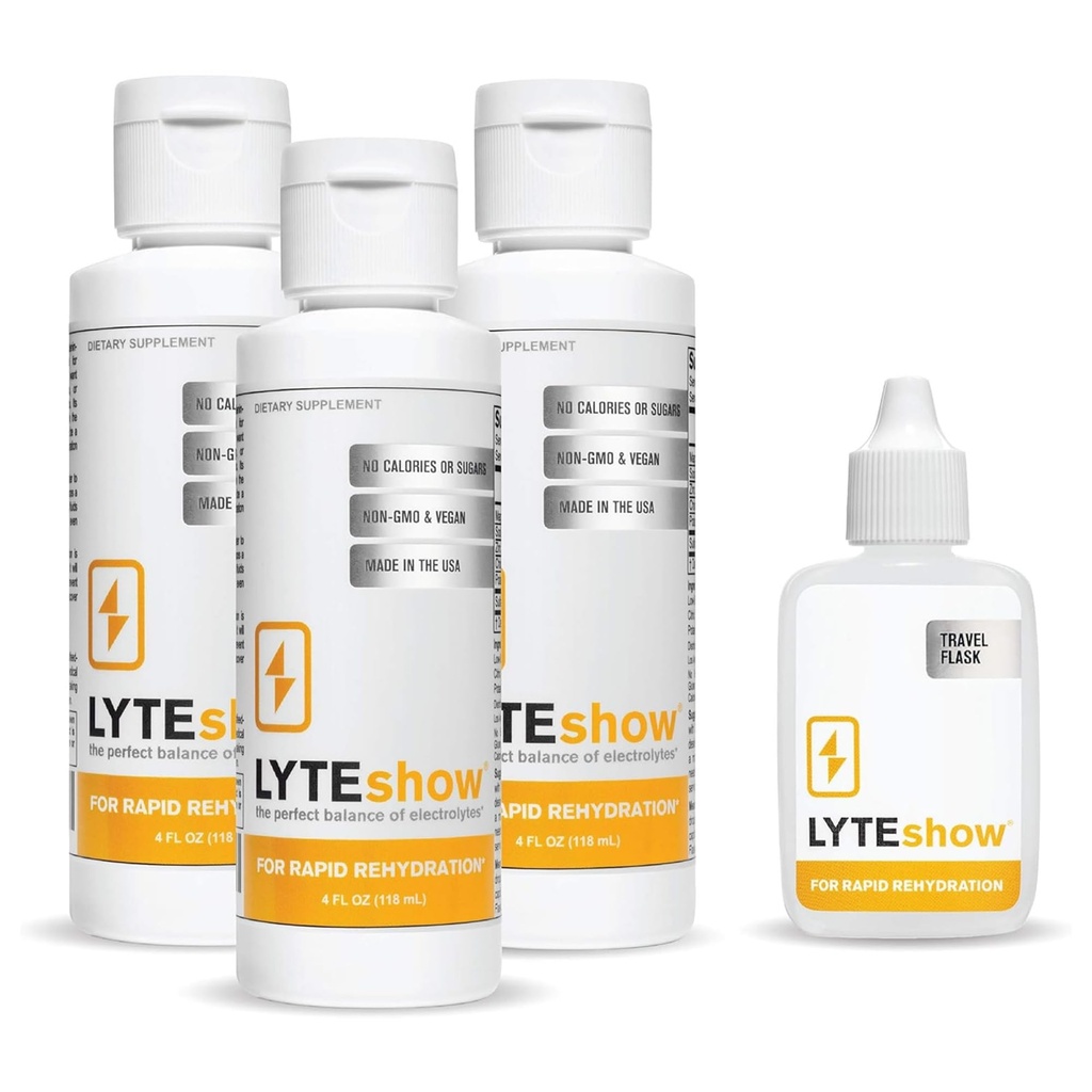LyteLine LyteShow Sugar-Free Electrolit Supliment, 3 Pack, 120 Serviri - Keto Friendly, Zinc și Magneziu pentru rehidratare rapidă, Antrenament, Recuperare musculară și energie - Vegan