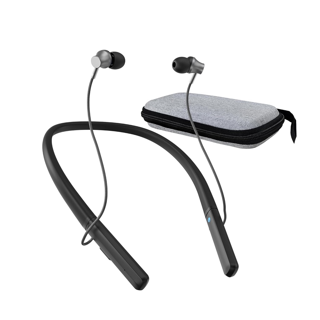 Neckband Audiere SIDA pentru Seniori, Audiere Reîncărcabilă de ajutor Bluetooth Căști cu zgomot Anularea audiere amplificator pentru pierderea auzului negru