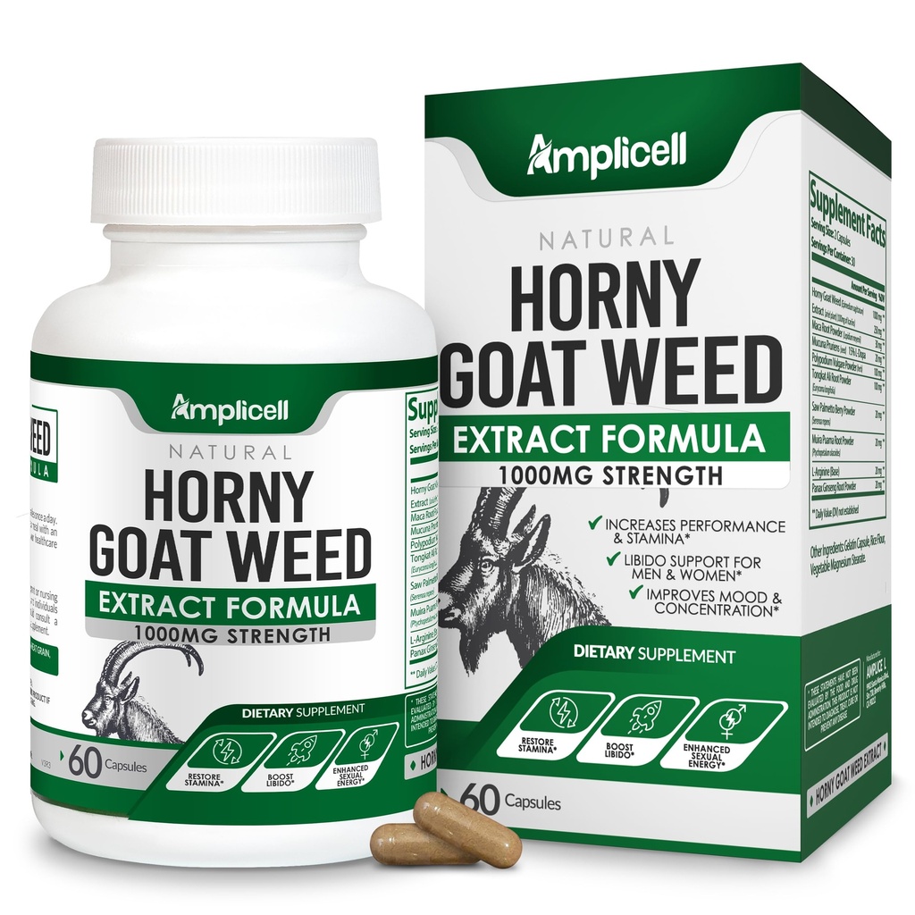 Iarbă de capră excitată cu rădăcină Maca, Tongkat Ali, L-Arginină & Panax Ginseng 