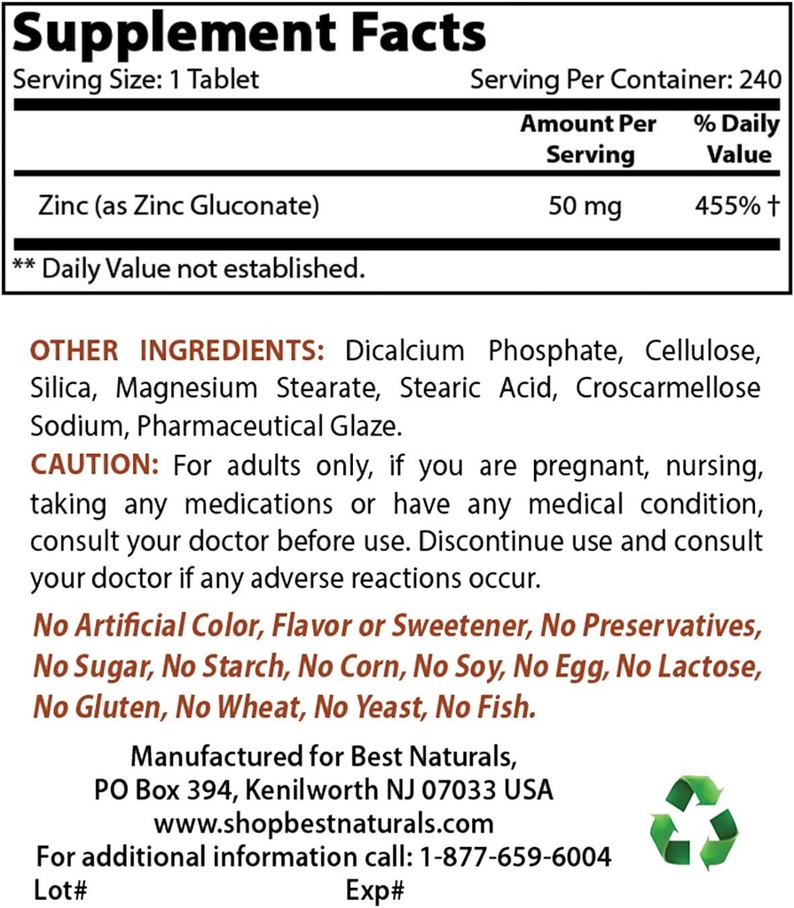 Gluconat de zinc 50mg & Vitamina B12 6000 mcg