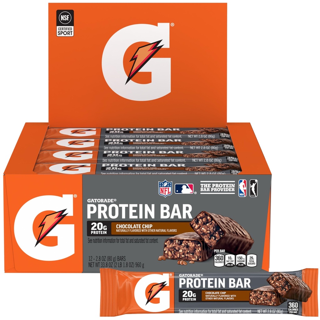 Gatorade Whey Protein Recuperare Baruri, Ciocolata Chip, 2.8 uncie (Pachet de 12)