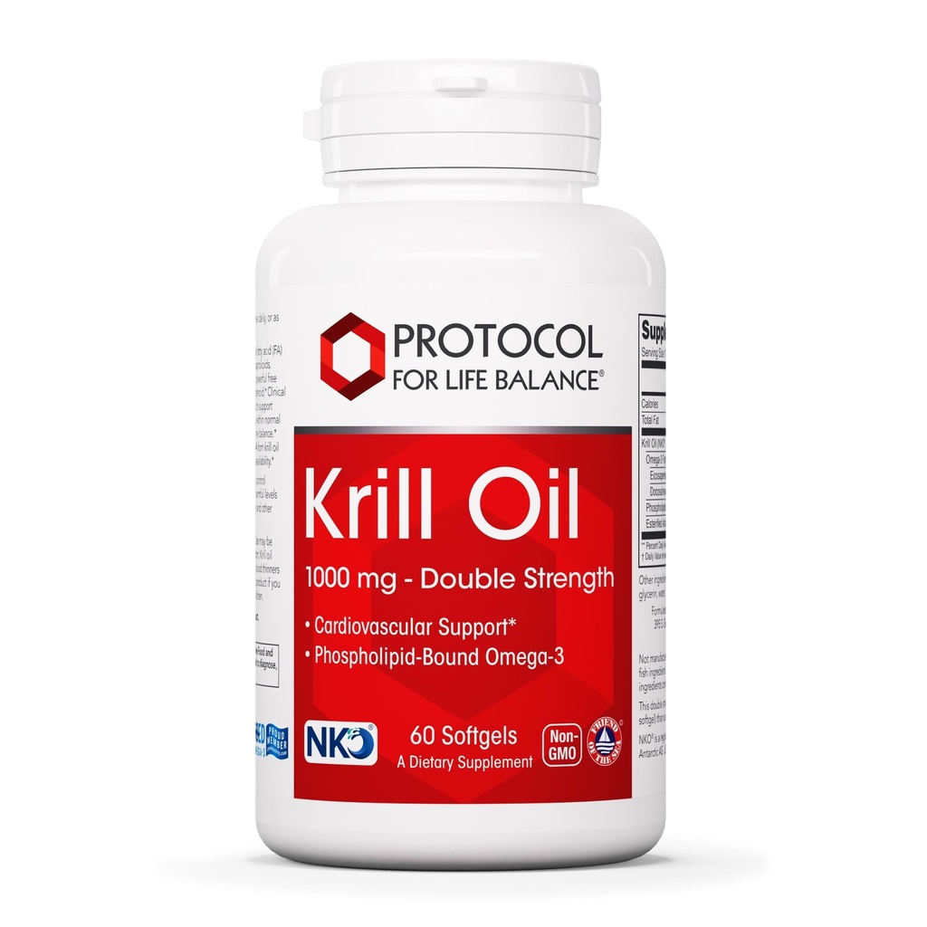 PROTOCOLUL PENTRU VIATA BALANCE Ulei KRILL 1000mg - Suplimentul de ulei KRILL Extra Putere - DHA & EPA - cu Astexanthin - Suport inima, creier, articulatii - non-GMO & Halal - 60 Softgels