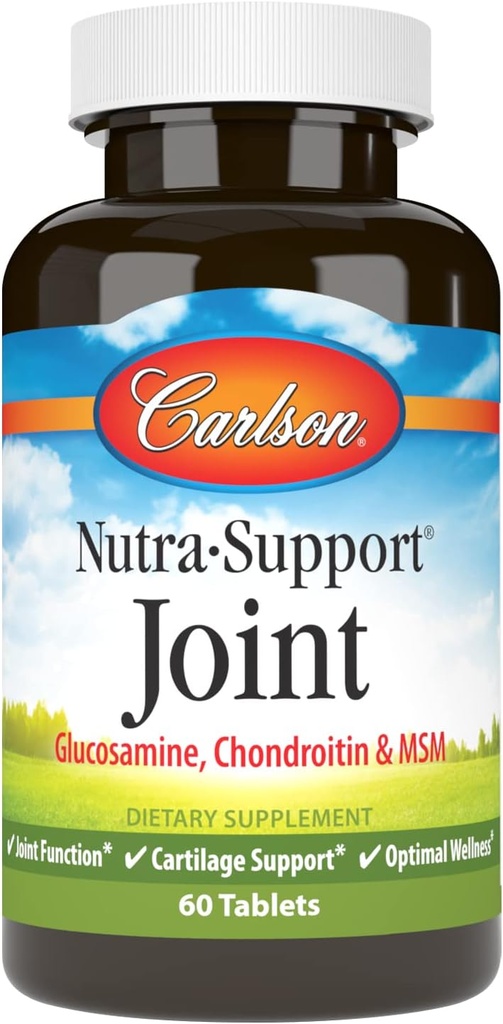 Carlson - Nutra-Suport Joint, Glucosamine Chondroitin & MSM, Joint Function, Cartilage Support & Optimal Wellness, 60 comprimate
