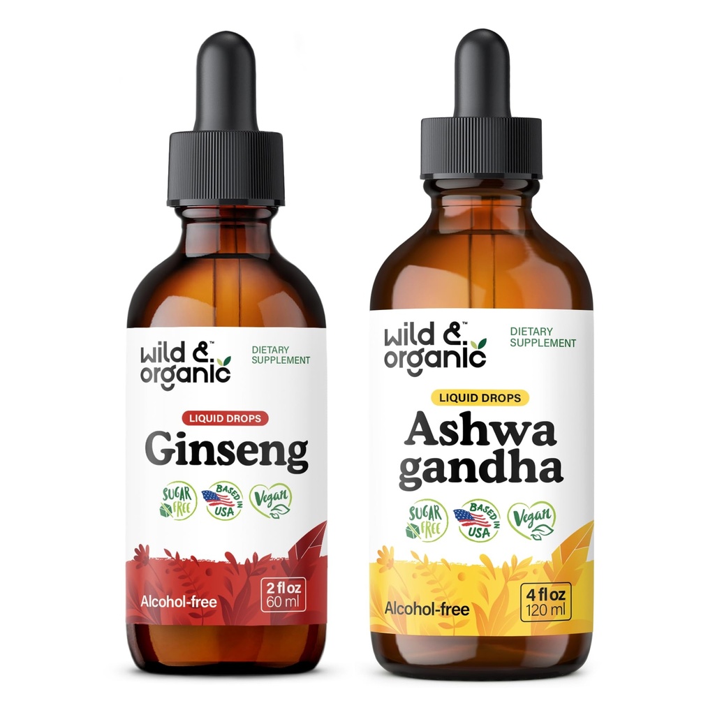 Ginseng Gineng Tincture 2 fl oz & Ashwagandha Tincture 4 fl oz