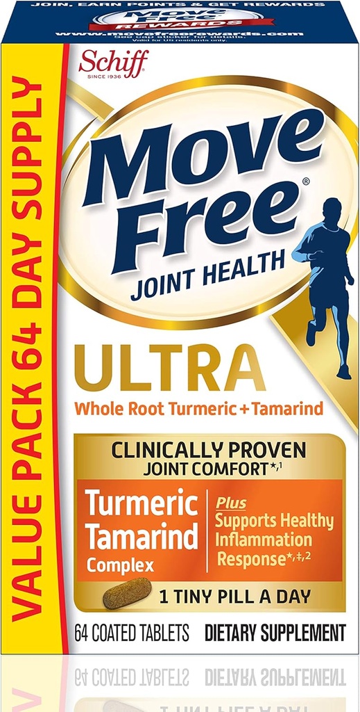 Mutaţi gratuit Ultra Curcumin Turmeric şi supliment de sprijin comun Tamarin - Suporte Inflamaţie sănătoasă şi dovedit clinic Confort comun în 1 Pilulă Tiny, 64 comprimate (64 de porţii) *