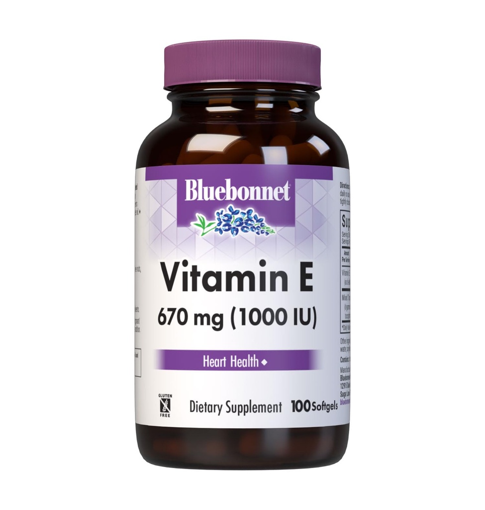 BlueBonnet Vitamina E 1000 UI Softgels mixte, 100 Conte