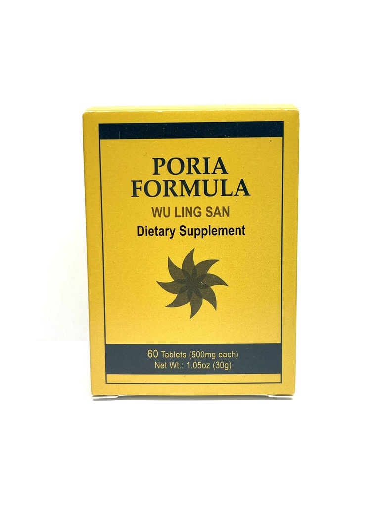 Poria Formula - Wu Ling San Herbal Supliment ajută la promovarea sistemului urinar și consolidează Spleen 60 comprimate 500mg / fiecare Made in USA