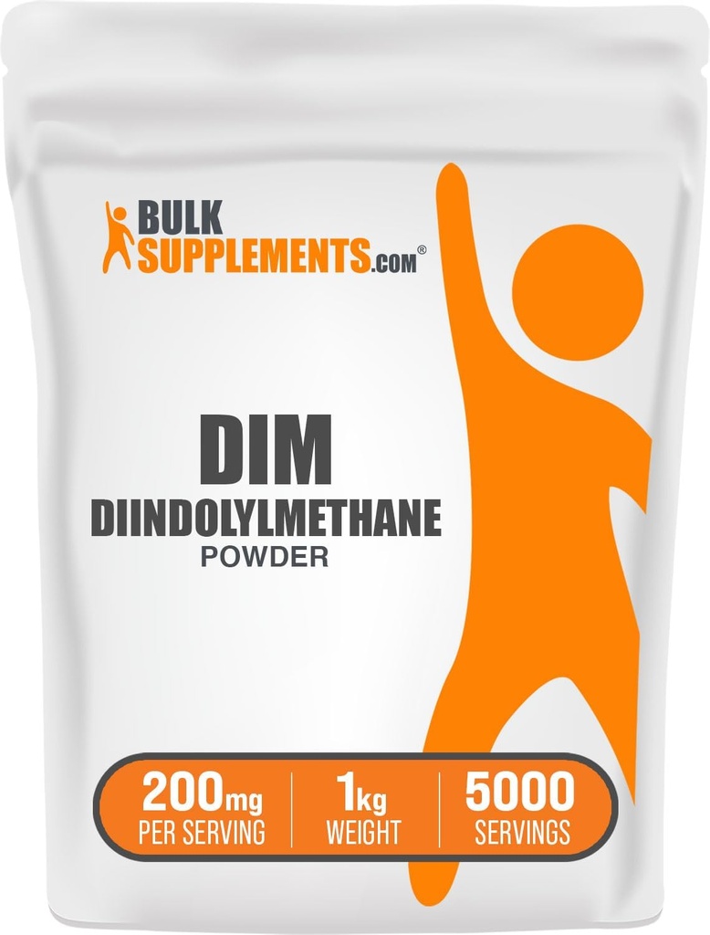 BulkSupplements.com Dim pulbere - Diindolilmetan pulbere, Dim Supliment pentru bărbaţi şi femei - fără aromă şi gluten, 200 mg per Serving, 1kg (2,2 lbs) (Pachet de 1)