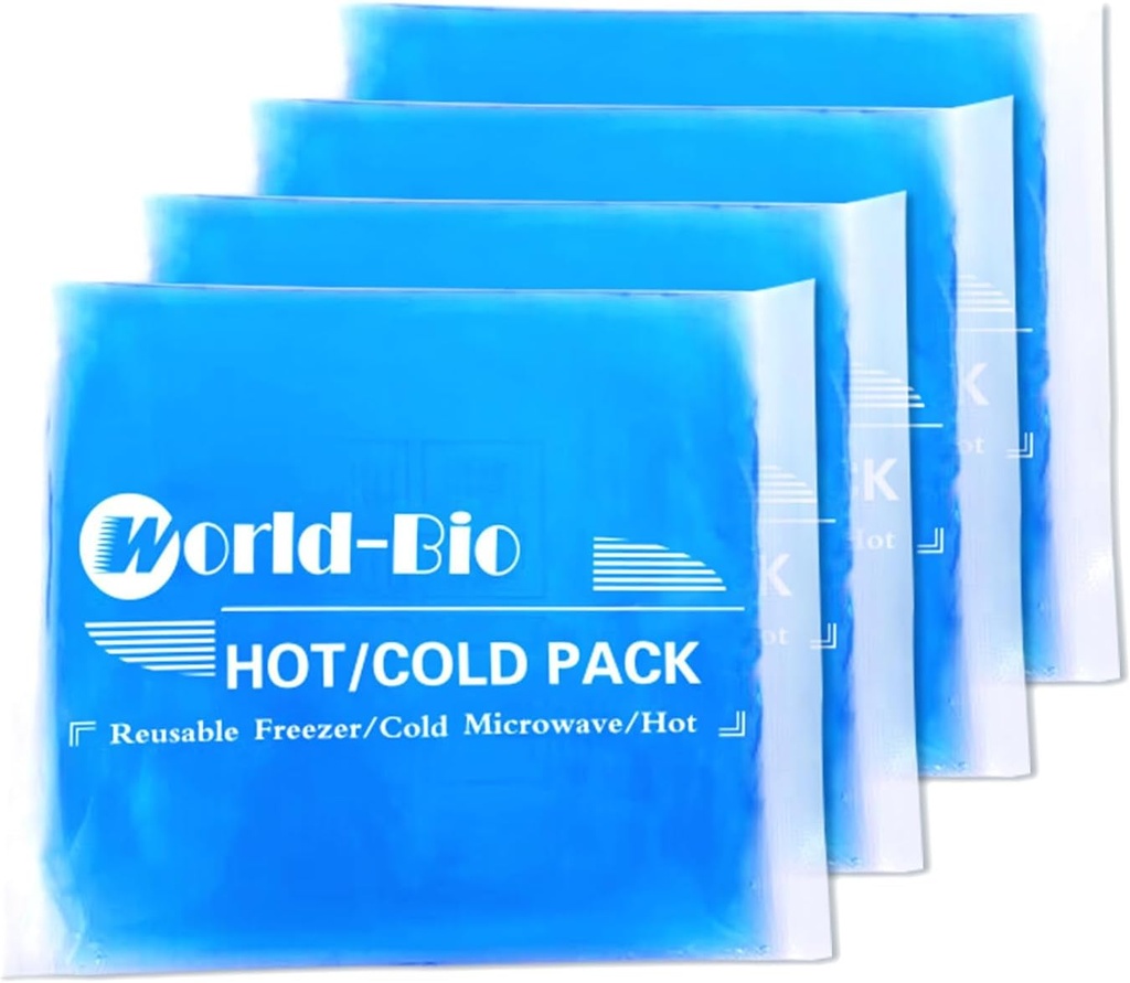 Gel Pachete de gheață flexibile moale pentru leziuni, ambalaj rece reutilizabil, compresie rece la cald pentru dureri articulare &Muscule, recuperare chirurgie, inflamație, Umflare, față, cap, Wrist, Ankle&Foot accidentare, 4 Pack-5.1"x6.3"
