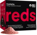 Superfood Reds Powder Packs - pentru suport imunitar și memorie I Reds Superfood pulbere antioxidanți Polifenoli Amestec cu organic Acai Berry, Goji Berry, rodie - 14 Sachete