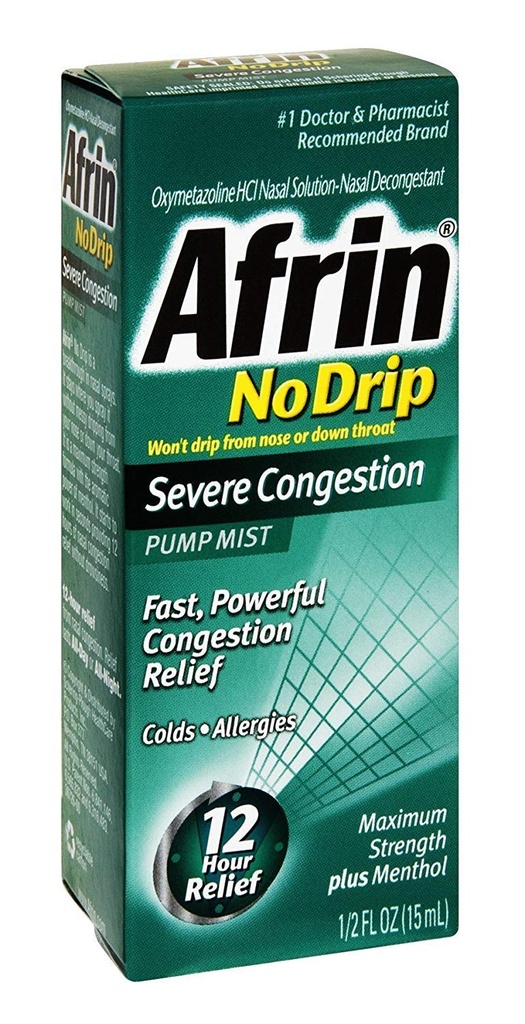 Afrin No Drip Severe Congestion Pump Mist 15 ml (Pachet de 6)