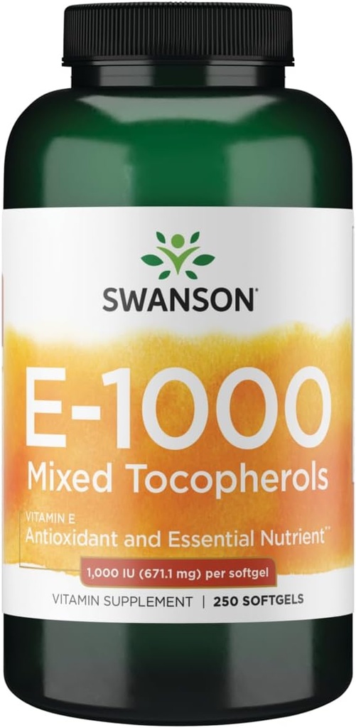 Swanson Vitamina E Tocopherols 1000 Iu (671.1 Milligrame) 250 Sgels