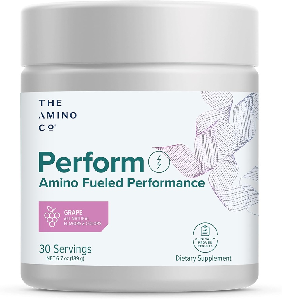 Amino CO. - Efectuați Pre Workout pulbere Supliment cu EAA pură Aminoacidi și aroma naturală, Stevia îndulcit Preworkout Energie Boost pentru bărbați și femei - struguri (6,7 oz)