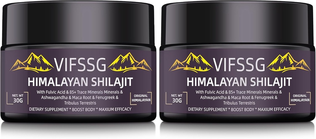 700 Mg Silajit Supliment, Natural Organic Shilajit Resin Supliment, Shilajit Himalayan Organic, Aur Grad Natural Shilajit cu 4 in-1 Complex pentru Suport Energetic, 60 Grams, 2Pack