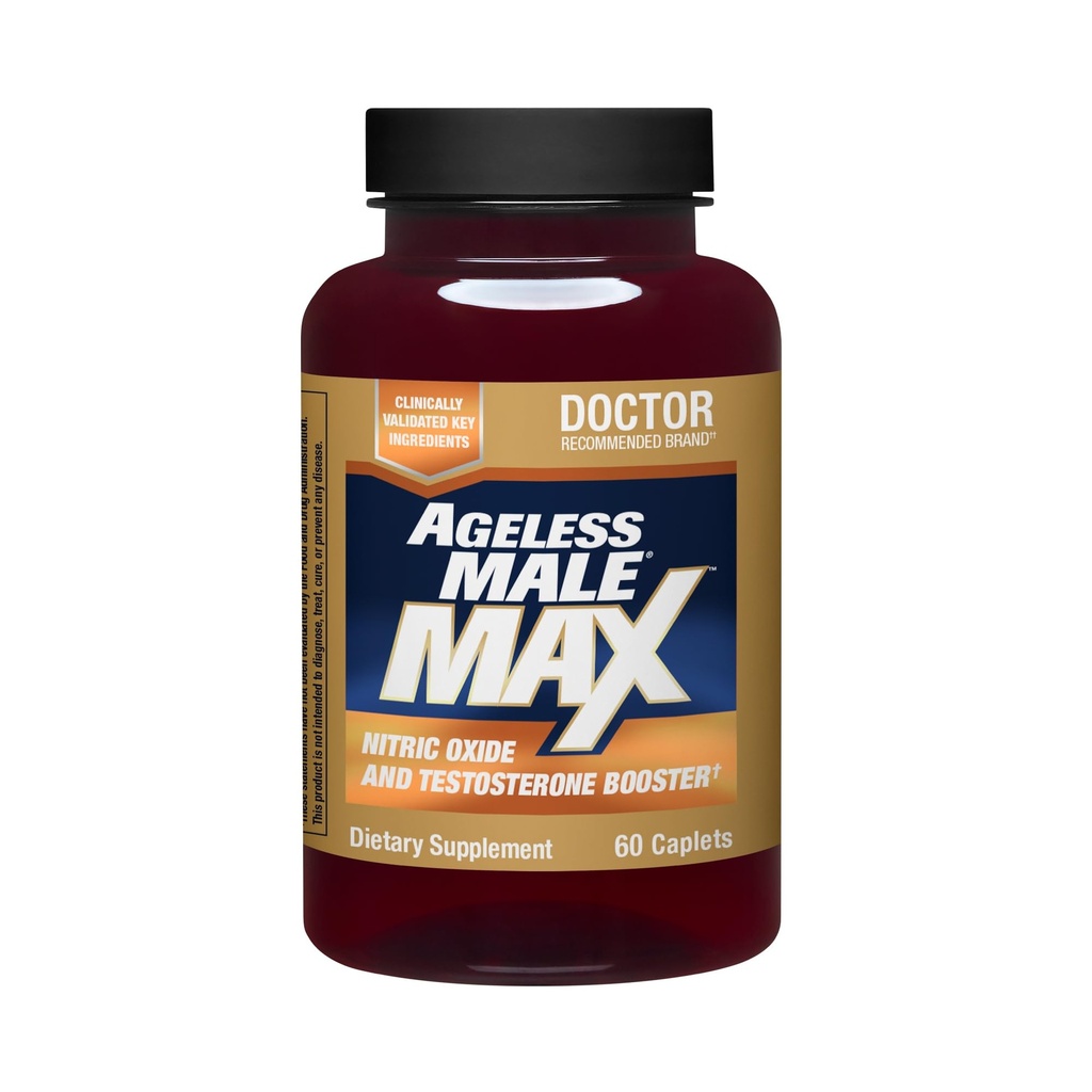Barbat fara varsta Max Total Testosteron Booster Supliment pentru bărbaţi, 60 Caplete