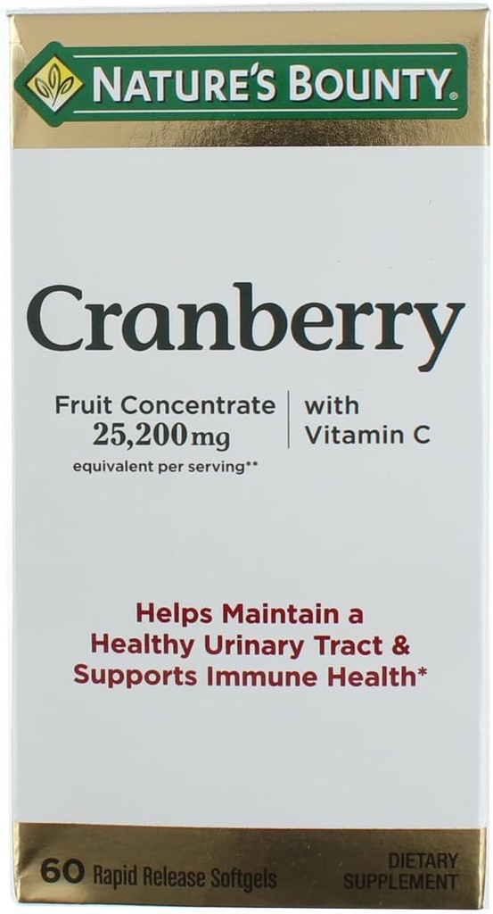 Natura's Bounty Cranberry Dietary Supliment 60 Soft Gels