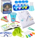 UNGLINGA Kids Science Experiment Kit cu Lab Coat Scientist Costum dress up și rol Joaca jucarii cadou pentru baieti Fete copii Crăciun petrecere ziua de naștere