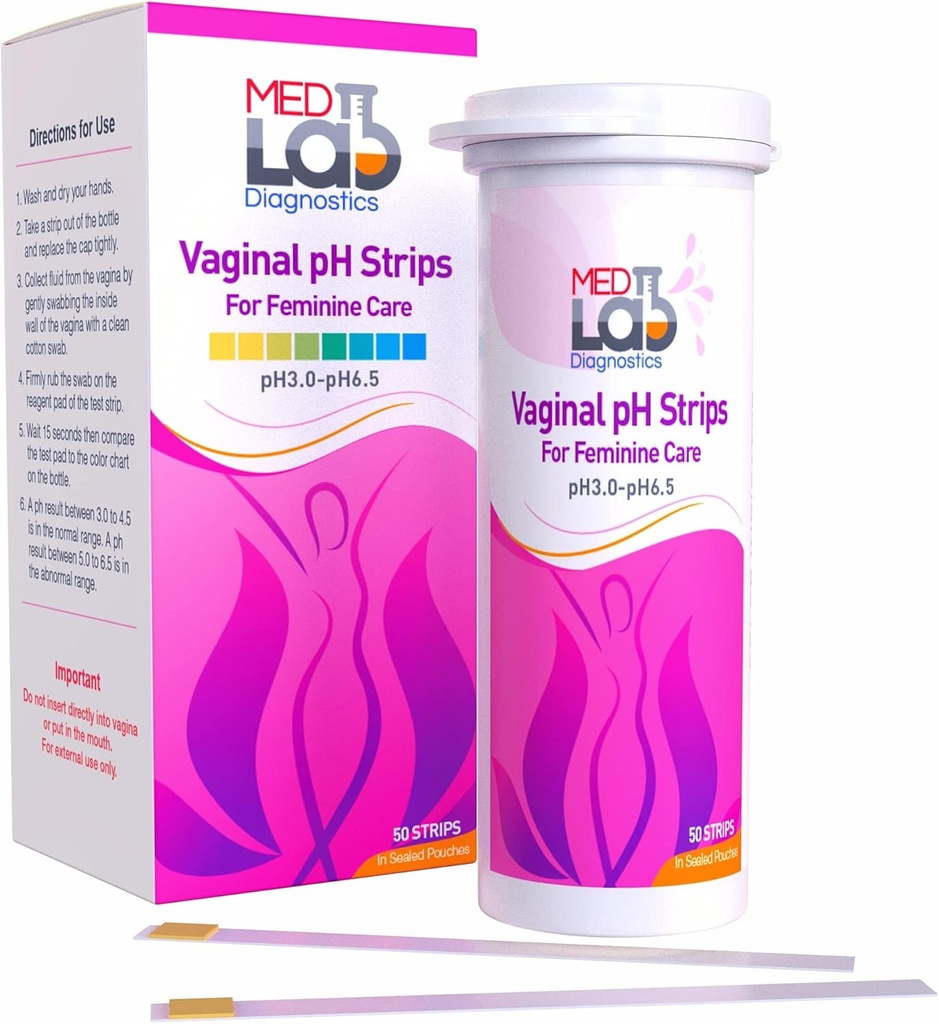 Vaginal ph Test Strips for Women (50 cnt). BV Bacterial Vaginoza şi Dreaptă Infecţie Strips. Feminin pH Test pentru Vaginal Health, Acidity, și Alkalinity. Benzi în pungi sigilate