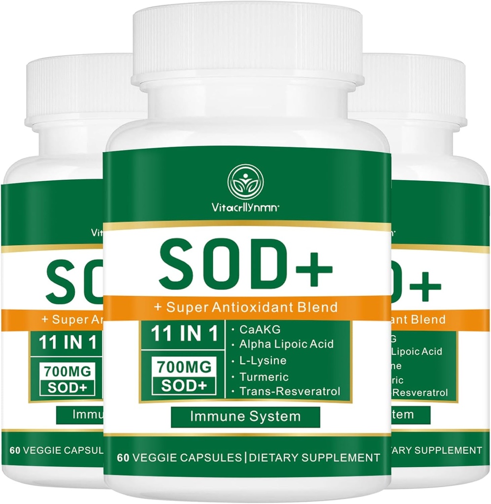 700MG Superoxid de Sod Suplimentul pentru dismutază - Supliment antioxidant de înaltă potenţă pentru sănătate celulară - 180 Capsule