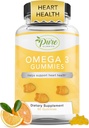 Pure de natura Omega 3 Gume pentru adulți și copii, Omega 3 suplimente de acid gras cu Omega 3 6 9 pentru suport circulator, fără ulei de pește Omega Gumies, 60 zile de aprovizionare (60 Conte)