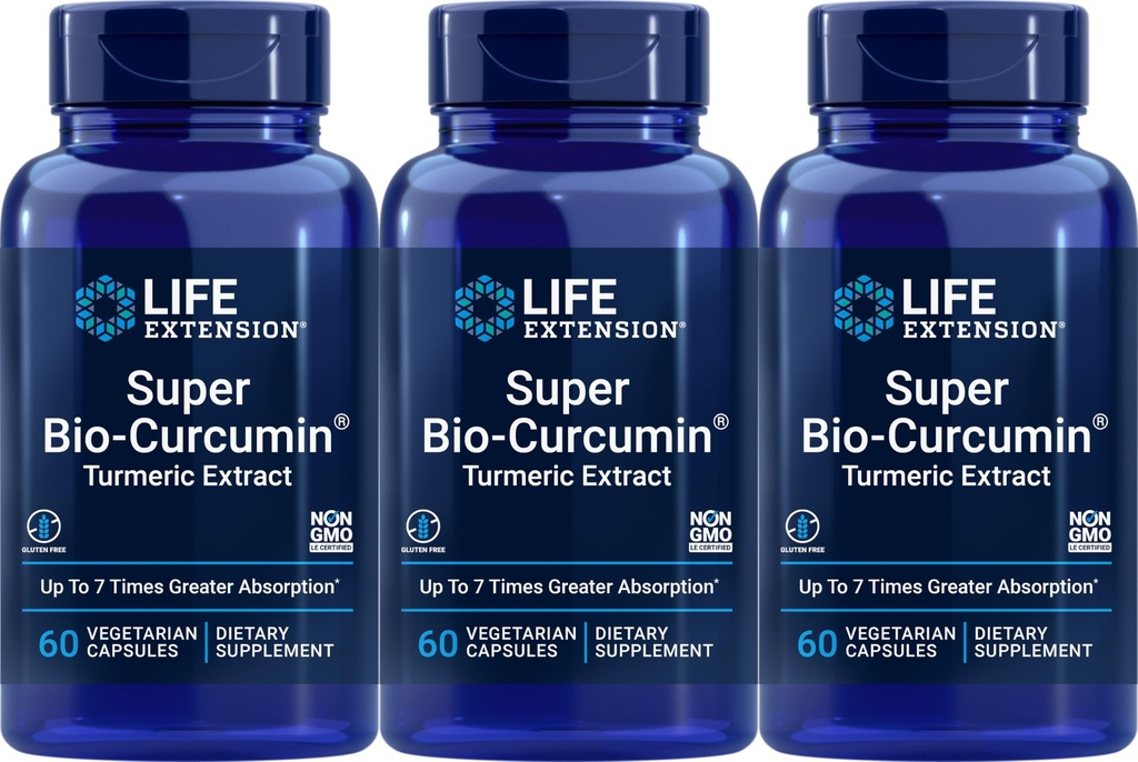 Extensie de viaţă Super Bio-Curcumin Extract Turmeric 400 mg, 60 Capsule vegetariene (Pachet de 3)