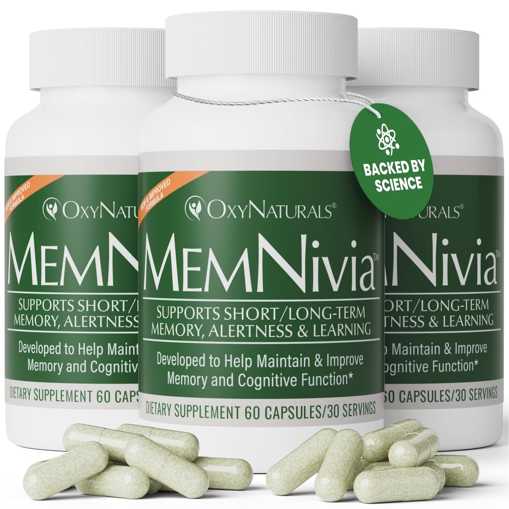 MemNivia Creier Suplimente pentru Memorie & Focus 