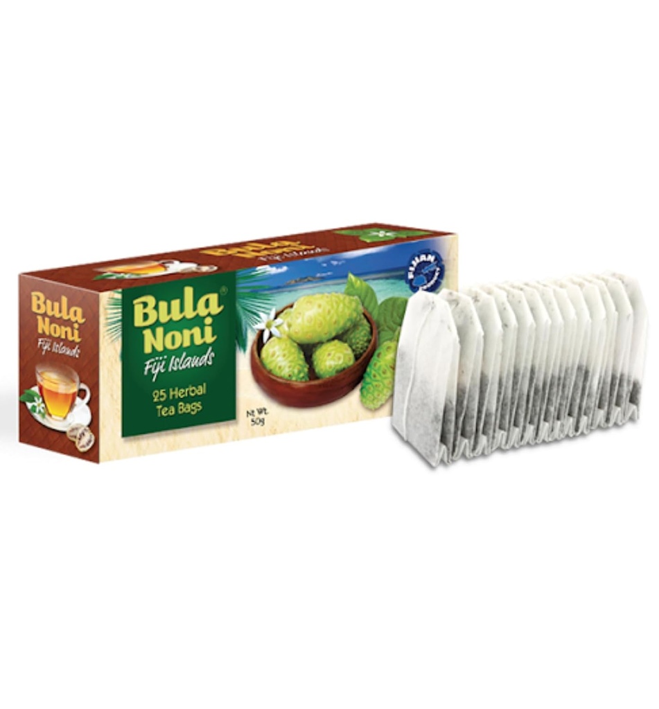 Bula Noni - Noni Herbal Tea - 25 Saci de ceai (50g) Ceylon Ceai verde pur, Made with Noni Fruit Leaves ... De la FIJI