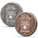 Viking Revolution Citrus and Sandalwood Beard Balm - Butter with Argan Oil, Softenener with Jojoba Oil, Moisturizer With Beeswax - Wax for Men With Mango Butter (2oz, 2 Pack)