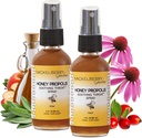 Mickelberry Gardens Honey Propolis Gât Spray - Soothing Sore Ghroat Relief & Propolis Immune Support pentru Adulți și Copii - Herbal & Honey Formula (2 oz, 2 Pack)