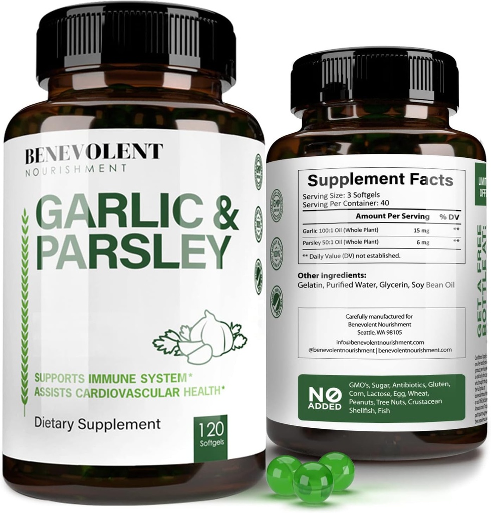 Suplimente binevoitoare Usturoi Odorless - 1500 MG capsule de ulei de extracție în vârstă, 120 Softgels - Suport imun antioxidant Pastile Usturoi & Promovează niveluri de colesterol sănătos - non OMG 40 zile de aprovizionare