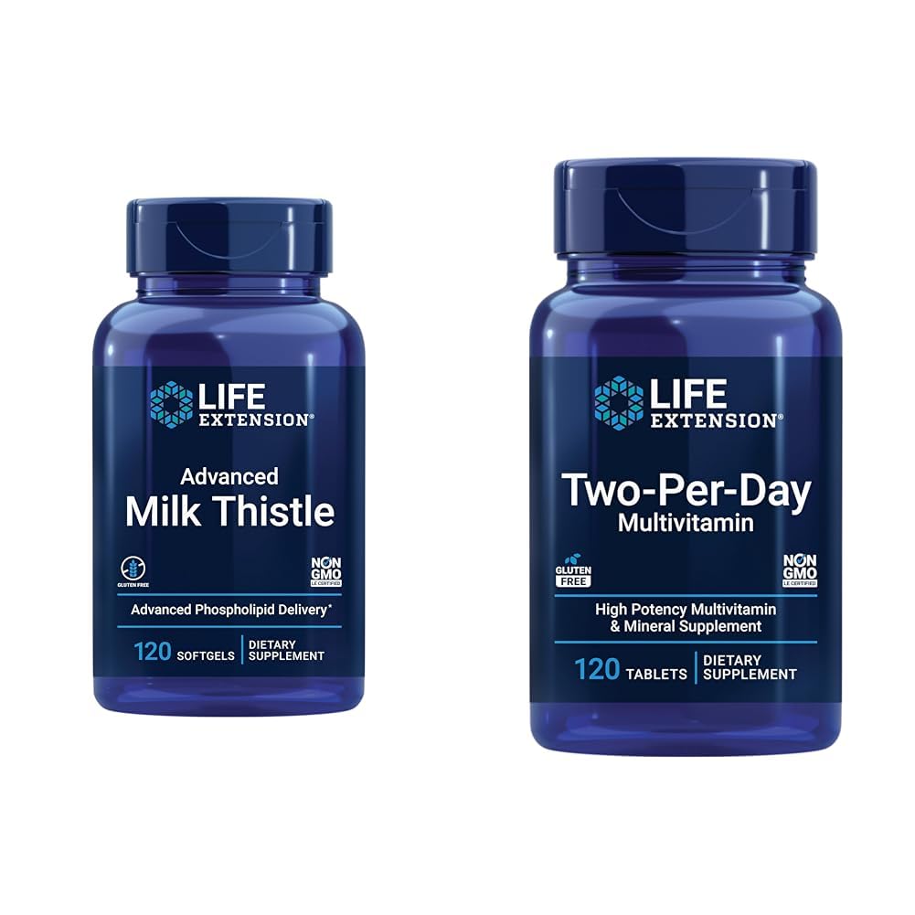 Life Extensie avansat de lapte Thistle 120 Softgels și două-per-zi mare potențial Multi-Vitamin & Minerale 120 tablete Bundle