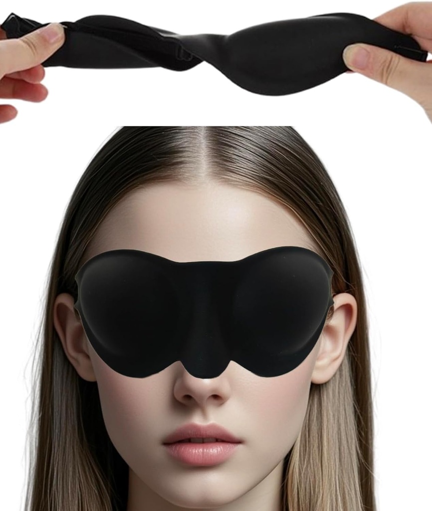 Ochelari de umezeală pentru ochi uscaţi, Silicon 3D Hidratare Ochelari de somn cu moale şi confortabil, Masca de somn pentru utilizatorii CPAP, Cureaua reglabilă