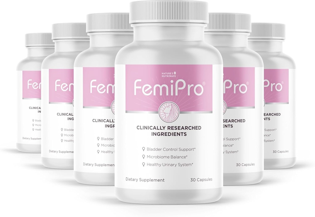 Femipro Bladder Control Suplimente pentru femei si barbati, Natural Herb & Probiotic Blend, Suporturi Urinal Tract Health & Microbiome Balance 