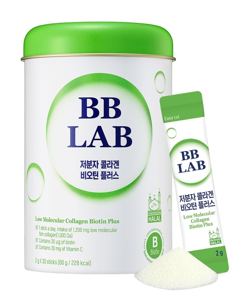 BB LAB Colagen Molecular Low Biotin Plus, Halal Colagen, Powder Supplement, Korean Marine Colagen, Fish Colagen Peptides, Biotin, Vitamina C, Absorbție rapidă, Shine Muscat Flavor