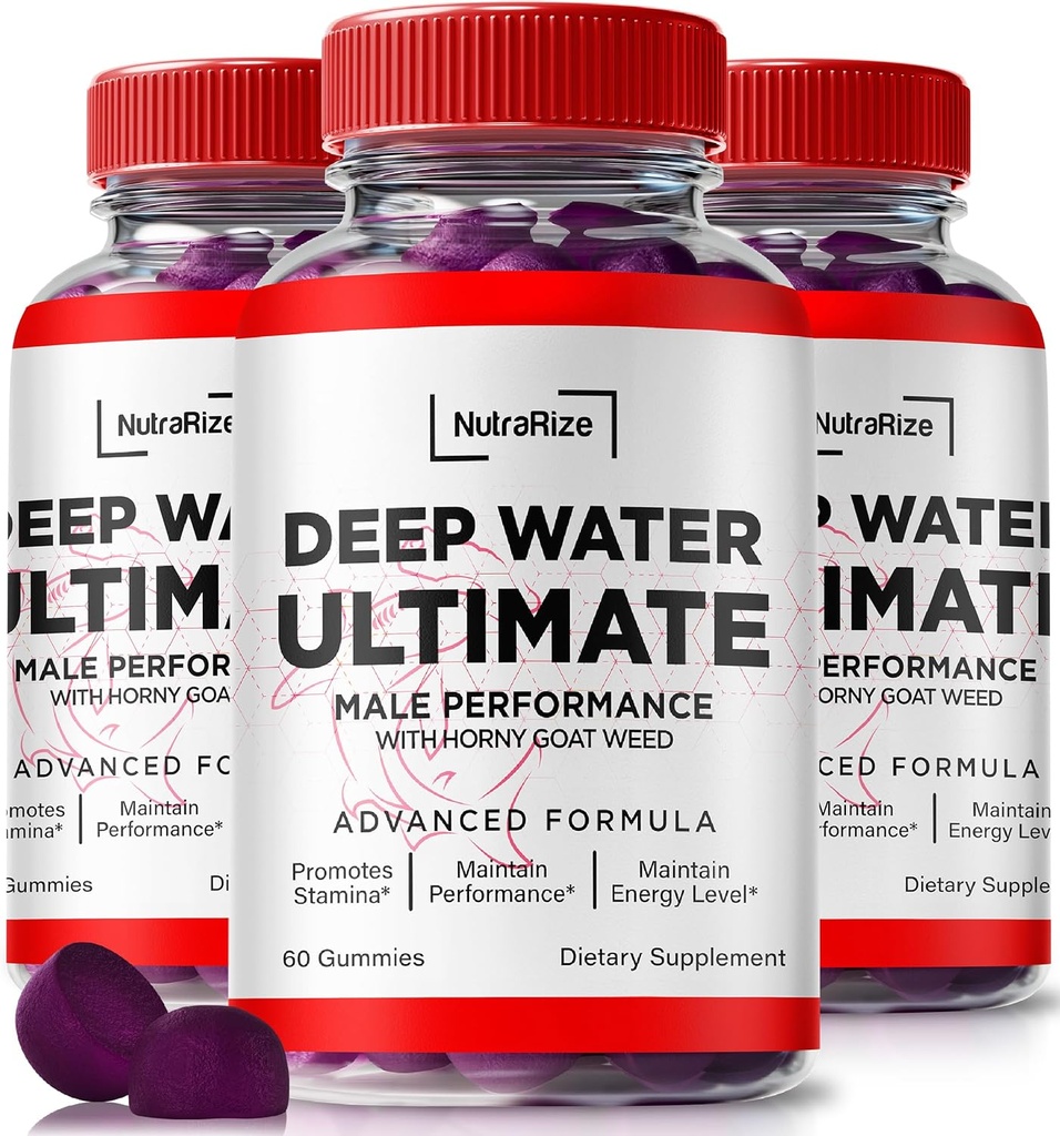 NutraRize (3 ambalaj) Deep Water Ultimate Masculin Gummies - Official Deep Water Masculin Essentials, Premium Deepwater Ultimate Gummies for Men, Deep Water Ultimate Masculin Gummy, Performance Review (180 Gummies)