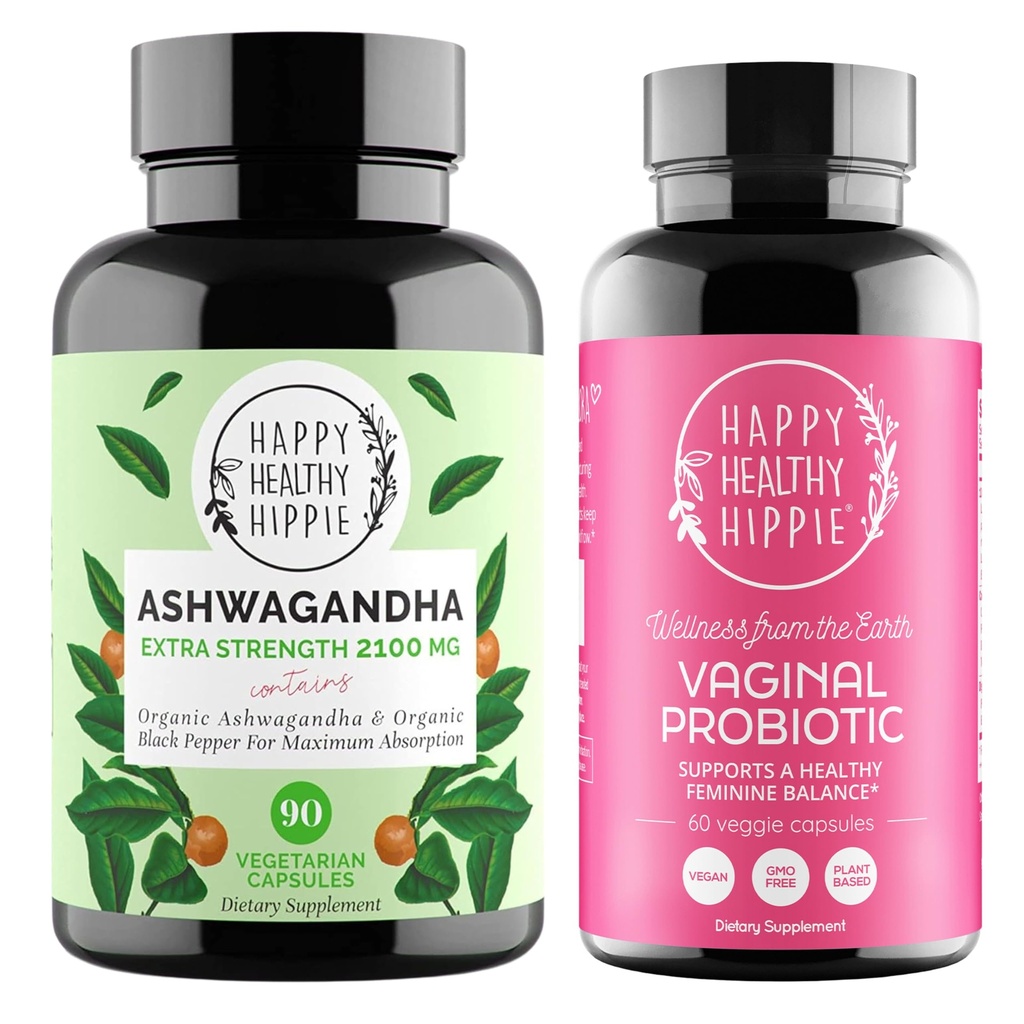 Happy Hippie Probiotice Vaginale pentru femei și organice Ashwagandha