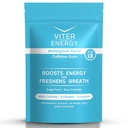 Viter Energy Caffeinated Gum 60mg Caffeine, B Vitamine, Guarana, Sugar Free. (Wintergreen, 8oz, Bulk Bag)